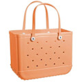 Miniatyrbilde 1 av 5: EVA Vanntett Vaskbar Tippesikker Slitesterk Åpen Tote Bag for Strand Båt Basseng Sport Dameveske LGL Light orange S