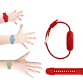 Pikkukuva 4 / 5: Apple AirTag -paikantimelle pehmeä suojakuori lasten rannekello silikoniranneke kellonumeroilla LGL Multicolor Style C