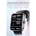 Miniatyrbillede 4 af 5: F57L Blodsukker Smart Watch Kropstemperatur Vandtæt HRV EKG Monitor LGL black