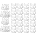 Miniatyrbilde 1 av 6: 30 stk. Kattemaske Hvit Rev Kattemasker Dyr Halv Ansikt Maskerade Mask Papir Umalt Blankt DIY Halloween Maske for Maskerade Cosplay Fest  [L] 30pcs