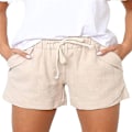 Miniatyrbilde 1 av 4: Dame Lounge Shorts Casual Pyjamasshorts med Lommer Ensfargede Shorts LGL Beige M