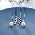 Miniatyrbilde 4 av 4: 925 Sterling Sølv Blomster Øretråder Blomster Hoop Øredobber Tusenfryd Dingle Øredobber Trekk Gjennom Øredobber for Kvinner Jenter (LGL)