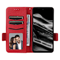 Miniatyrbillede 2 af 5: For XREAL Beam Pro Etui Litchi Tekstur PU Læder Wallet Flip Telefon Cover LGL Red