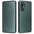 Pikkukuva 1 / 4: HTC U24 Pro 5G Kotelo Jalustalla Korttipaikalla Nahkainen Puhelinkuori Hiilikuitukuvio LGL Multicolor Style C
