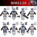 Miniatyrbillede 1 af 5: 8 stk./sæt Star Wars Minifigur Samlede Byggeklodser Legetøj Echo Jesse Rex Figur Samleobjekt Legetøj Børn Fans Gave  [ege]