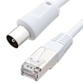 Miniatyrbild 3 av 5: TV-kabel Koaxial 9,52 mm / Ethernet RJ45 CAT8 Hane/Hane 2 m, LGL White