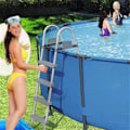 Miniatyrbillede 4 af 5: Oppusteligt Fodbad til Pool, Transportabelt Fodbad - Fodbad til Poolstige Over Jord Pool LGL Blue