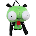 Miniatyrbild 1 av 5: Ny Alien Invader Zim 3D Ögon Robot Gir Söta Fylld Plysch Ryggsäck Grön Väska Julgåva 14 tum (LGL)