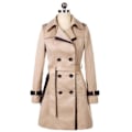 Miniatyrbild 1 av 4: Dam Trenchcoat Mellanlång Höst Och Vinter Mode Vindsäker Kappa Gåva Till Jul Födelsedag Nyår LGL Khaki S