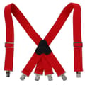 CTM Elastiska Hängslen med Clip-Endar 2 Tum Brandman (Herr) (LGL) Red one size