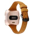 För Fitbit Versa Crazy Horse Textur Läder Klockarmband (Ljusbrun) (LGL)