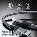 Miniatyrbilde 3 av 5: INF USB-C ladekabel 60 W hurtiglading, kompatibel med iPhone 15/Plus/Pro Max, Samsung Galaxy S24/S23/S22, Pixel 7 Pro Grå (LGL) Grå 2 m