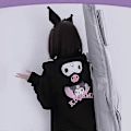 Miniatyrbillede 2 af 5: Jeg Sød Sanrio Kuromi Cinnamoroll Hættetrøje Lynlås Løs Jakke Ins Pige Til Kæreste # LGL Kuromi M