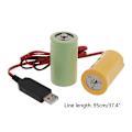 Pikkukuva 3 / 5: Universaali LR20 D Pariston Eliminointi USB-virtajohdolla Korvaa 2kpl 1.5V D LGL