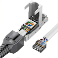 Miniatyrbilde 3 av 5: Verktøyfri RJ-45 Cat6/6A feltmonteringsplugg fra Pieces, Cat6A RJ45 skjermet for installasjonskabel 23-26AWG (LGL)