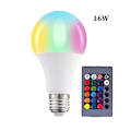 Miniatyrbillede 1 af 5: Farvede LED-pærer, RGBW Dæmpbare LED-pærer E27 Fjernbetjening Stemningslys Med Hukommelse Og Timerfunktion, 7 Lysstyrkeniveauer Til Hjemmet/d  (LGL)
