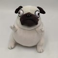 Miniatyrbilde 3 av 5: Søt og bedårende mops plysjleketøy stygg mops hund dukke barnegave store øyne filledukke dukke LGL Have a hat