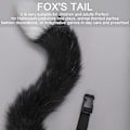 Miniatyrbillede 4 af 5: Faux Fur Kat Fox Ulv Pelsagtig Hale Og Clip Ører Til Halloween Fest Kostume Tilbehør Ulv LGL black White