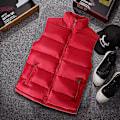 Miniatyrbillede 5 af 5: Hvid Vest Jakke Mænd Slim Fit Stand Collar Ærmeløse Puffer Jakker Forår Efterår Casual Vest Mænd Varm Frakke LGL black M
