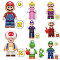 Miniatyrbild 1 av 5: 8 st/set Super Mario Bros Mini Actionfigur Luigi Mario Cartoon Game Minifigur Byggklossar Set Små Figurer Leksaker för Barn Pojkar Flickor