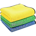 Miniatyrbillede 1 af 5: Mikrofiberklude til bil, 3 stk., 60 x 30 cm Ultra Absorberende Mikrofiber Håndklæder - Hurtigtørrende, Genanvendelige til Rengøring (LGL)