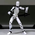 Miniatyrbilde 5 av 5: T13 Titan Robot Action Figure Leke, Multi-leddet Bevegelig 3D-printet Figur Dummy - Skrivebordsdekorasjoner, Valentinsgaver til Ham (Svart) Black