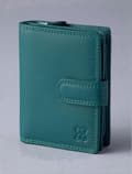 Liten Läderplånbok med Flik i Blågrön (LGL) Teal Green One Size