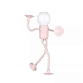 Miniatyrbillede 1 af 5: Formbar Sjov Sportsmand Natlampe Knapbatteri Bordlampe Alsidig Mini Lampe Kreativt Ornament Vakuumadsorption LGL Pink