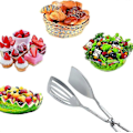 Miniatyrbillede 5 af 5: Køkkentænger i rustfrit stål, 2 stk. salattænger i rustfrit stål, salattænger, buffettænger, salatbuffettænger (sølv) LGL