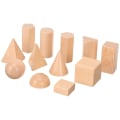Miniatyrbillede 3 af 3: 12 stk. geometriske trælegemer til børn i folkeskolen 6x3CM