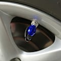 Miniatyrbillede 4 af 5: Pakke Granat Dækventilhætter Aluminium Legering Bil Motorcykel Støv Ventilstamme Dækning Blå (LGL)