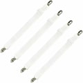 Miniatyrbilde 1 av 5: Sett med 4 sengetilbehør justerbar lakenstrammer elastisk stroppfeste, for laken, sofa, strykebretttrekk - 30cm til 120cm, hvit (LGL)