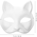 Miniatyrbilde 5 av 6: 30 stk. Kattemaske Hvit Rev Kattemasker Dyr Halv Ansikt Maskerade Mask Papir Umalt Blankt DIY Halloween Maske for Maskerade Cosplay Fest  [L] 30pcs
