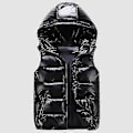 Miniatyrbilde 4 av 5: Dame Vintervest Ensfarget Hette Varm Elastisk Kant Lommer Lys Farge Vattert Vest Waistcoat LGL black M