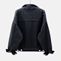 Miniatyrbilde 3 av 3: Dame Vår og Høst Jakker Varm Ensfarget Langermet Denim Jakke Yttertøy LGL Black M