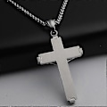 Miniatyrbillede 5 af 5: Kors Rustfrit Stål Jesus Titanium Herre Vedhæng Halskæde Tilbehør LGL