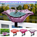 Miniatyrbild 3 av 5: Grishay Petal Bird Joy Fågelbadskål & Matare, Utomhus Däckmonterad Badskål LGL Purple
