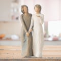 Miniatyrbillede 2 af 4: Ved min side Skulptureret håndmalet figur Gave til venner Søstre Harpiks Desktop A