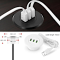 Miniatyrbillede 5 af 5: 5 cm skrivebords hul USB-stikkontakt 2 tommer forsænket stikkontakt USB-grommet [GGL] White