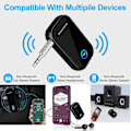 Miniatyrbillede 3 af 4: Bluetooth 5.0 Receiver Bil Bluetooth Adapter 3.5mm til Bil/Hjemme Stereo/Kablet Højttaler/Hovedtelefon (LGL)