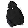 Miniatyrbilde 2 av 4: Unisex Dame Herre Bomull Ensfarget Genser Hettegenser med Snøring LGL Black XL