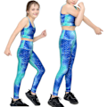 Miniatyrbilde 4 av 5: Jente Vest Topp Og Leggings Yoga Sett LGL Blue 13 Years