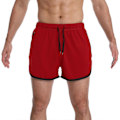 Miniatyrbillede 3 af 5: Sports Shorts Løbe Træningsshorts Åndbare Træningsshorts Gymnastikshorts med Lommer til Mænd - LGL Red M