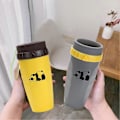 Miniatyrbillede 3 af 5: Bærbar Twizz Kop Lækagesikker Rejsekrus med Sugerør Dobbeltlags Isoleret Silikone Twist Design Varme/Kolde Drikkekrus til Børn Studerende iang LGL Yellow C