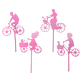 Miniatyrbillede 1 af 5: 4 stk. Cykel Silhouette Statue Havetilbehør til Dukkehus Altan Gul (LGL)