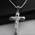 Miniatyrbillede 3 af 5: Kors Rustfrit Stål Jesus Titanium Herre Vedhæng Halskæde Tilbehør LGL
