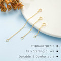 Miniatyrbild 5 av 5: Guldförlängare Halsband 14k Guldpläterad Förlängningskedja 925 Sterli (LGL)