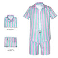 Miniatyrbillede 4 af 5: Gosling Ken Kostume - Herre Kortærmet Skjorte Frakke Shorts Sæt - Uniformsdragt - LGL M