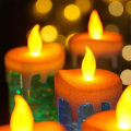 Miniatyrbilde 1 av 5: Led julelys Fargeskiftende Led vannkjerte med glitter Flammeløs Led stearinlys Lys Bordbord, Gull
