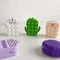 Miniatyrbild 5 av 5: Söt Myntbörs Väska Bubble Fidget Leksak Kaktus Tjock Silikon Strumpfyllare för Pengar Bästa Födelsedagspresenten för Barn LGL